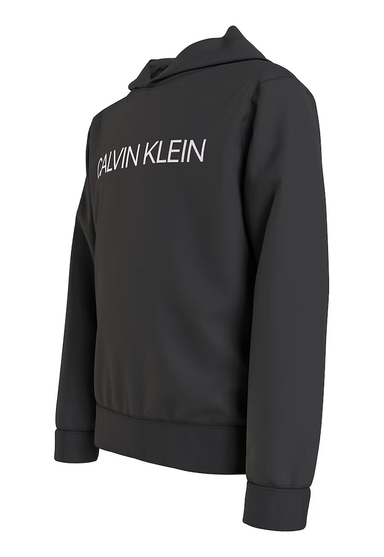 Calvin Klein Hanorac regular fit de bumbac cu imprimeu logo - Negru stins
