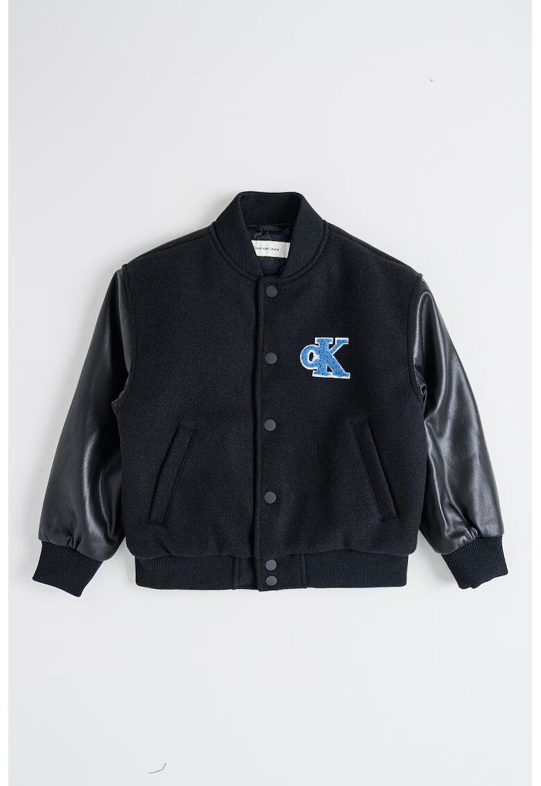 Calvin Klein Jacheta bomber cu logo - Negru/Albastru