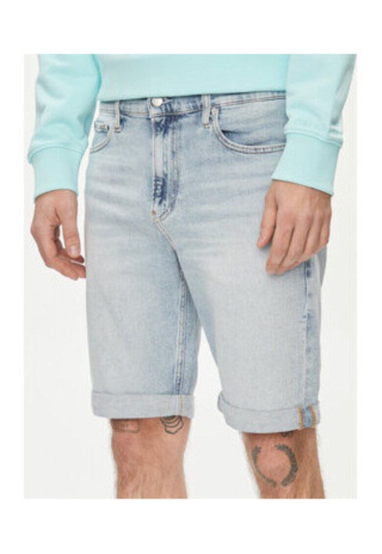 Calvin Klein Jeans blugi - bumbac - elastan - Albastru