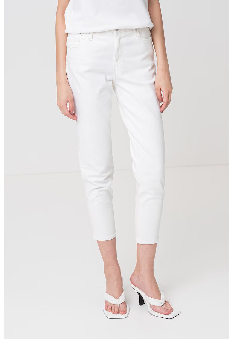 Calvin Klein Jeans Blugi crop slim fit - Alb murdar