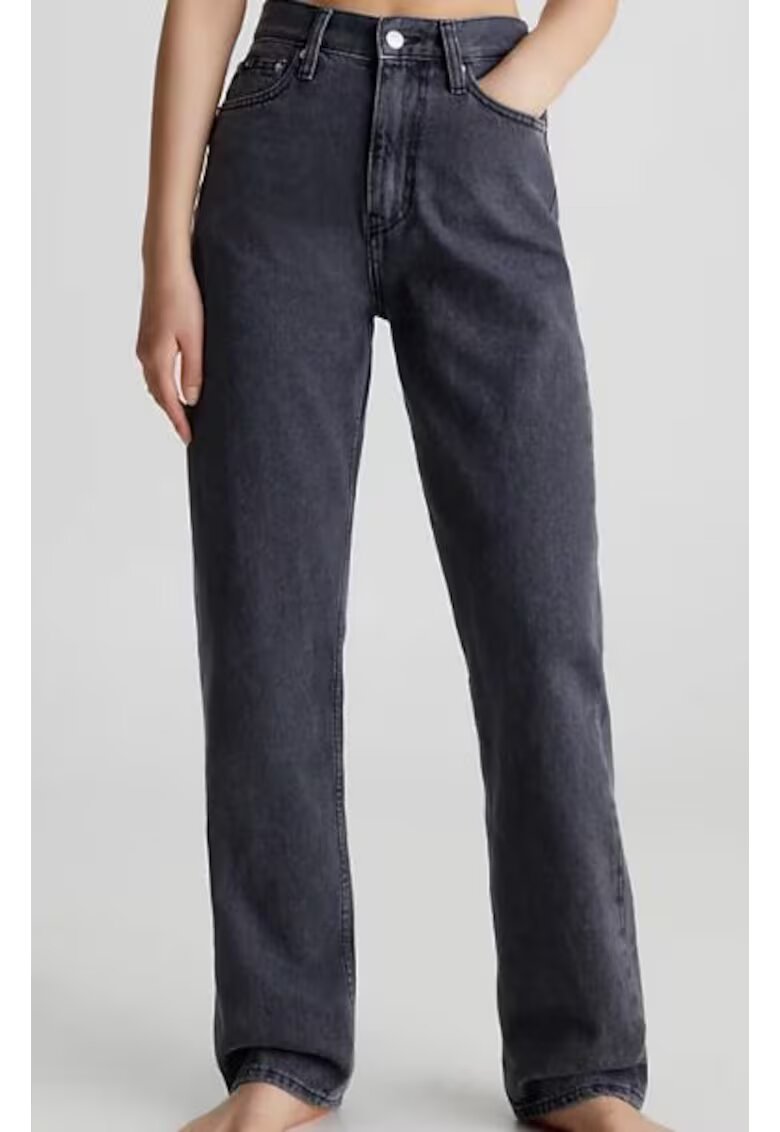 Calvin Klein Jeans Blugi cu croiala dreapta si talie inalta -