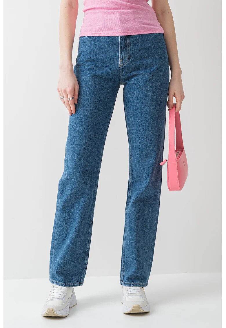 Calvin Klein Jeans Blugi cu croiala dreapta si talie inalta