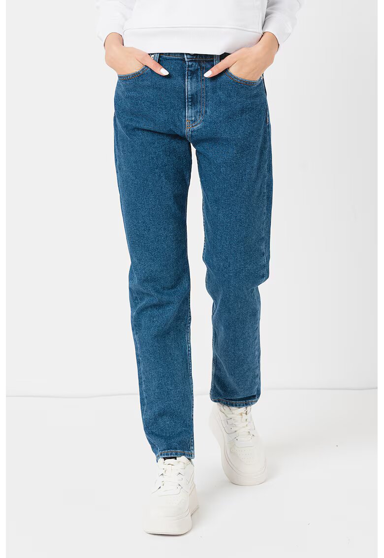Calvin Klein Jeans Blugi drepti cu talie medie - Bleumarin