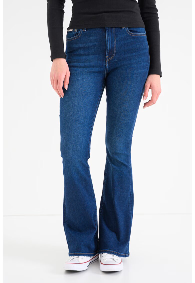 Calvin Klein Jeans Blugi evazati cu talie inalta - Albastru inchis