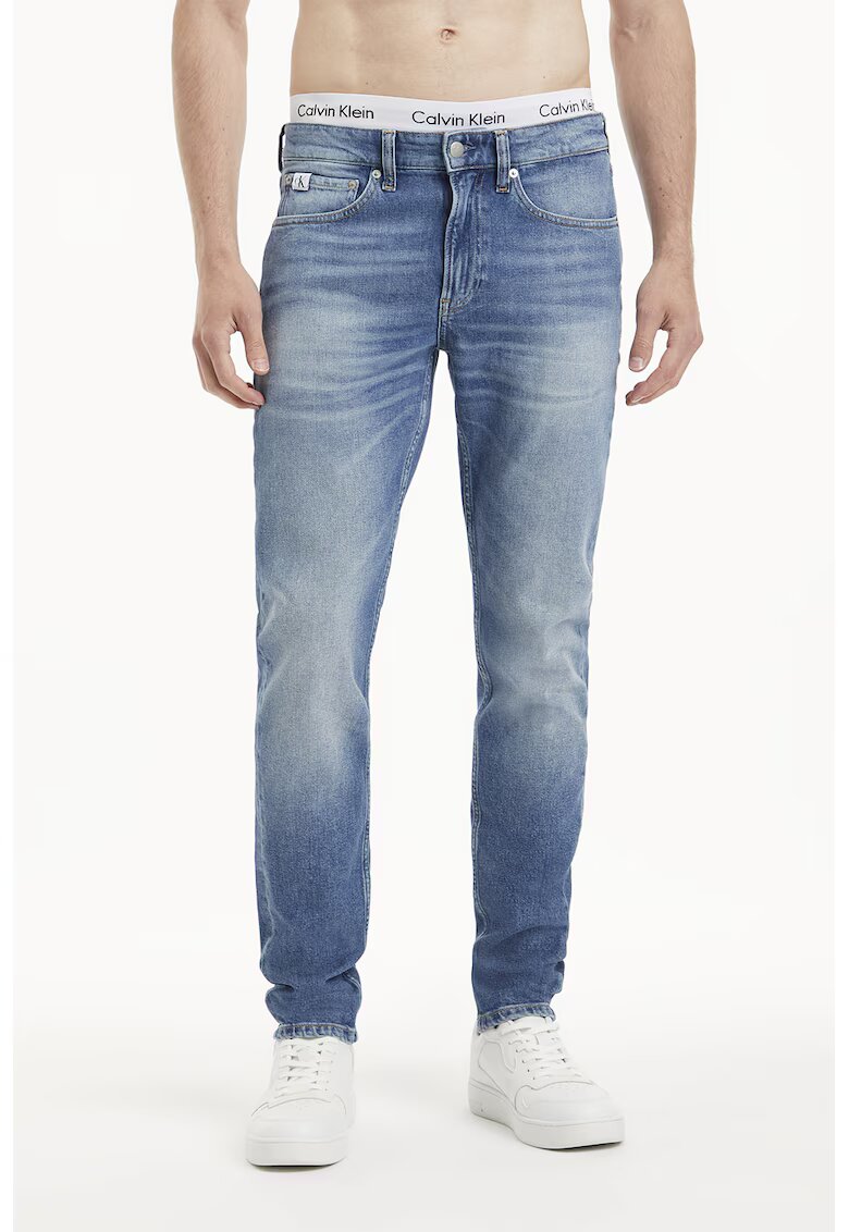 Calvin Klein Jeans Blugi regular fit cu aspect decolorat - Albastru deschis