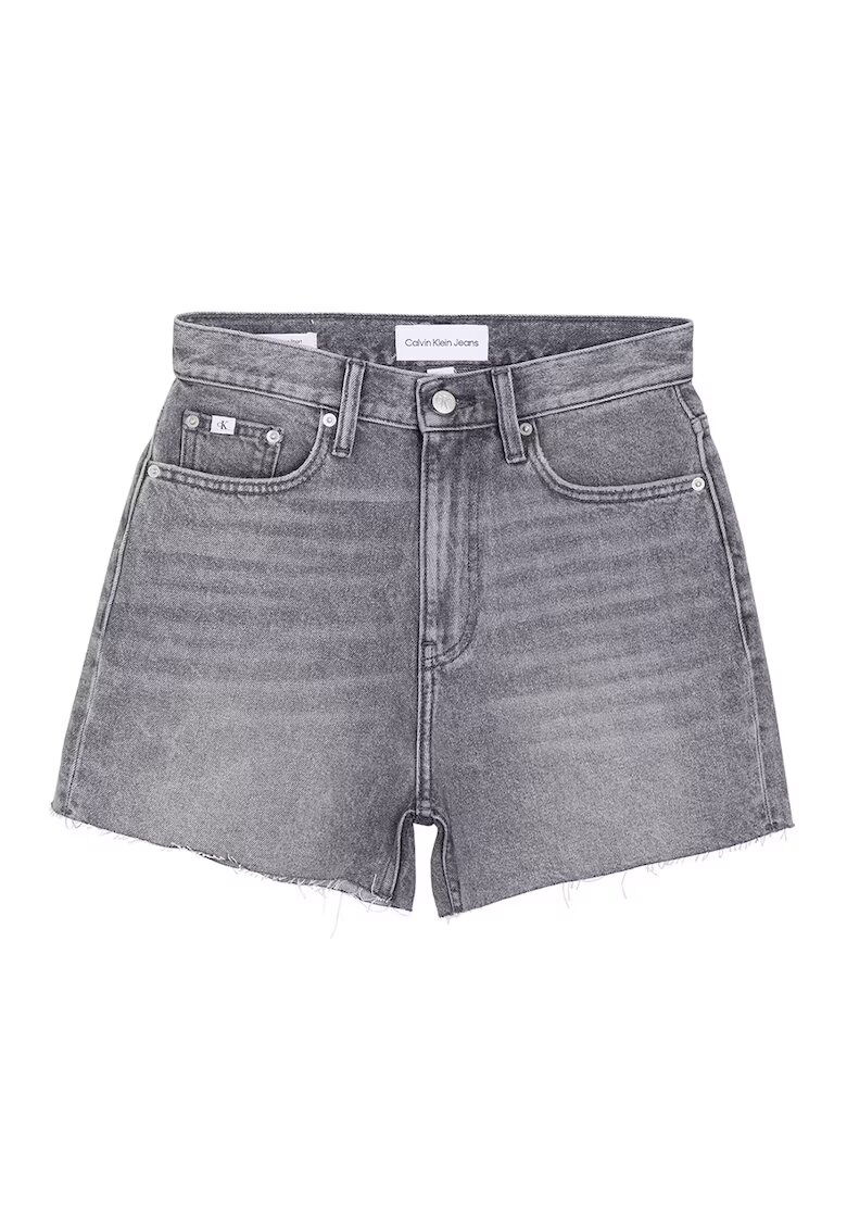 Calvin Klein Jeans Blugi scurti cu talie inalta - Gri