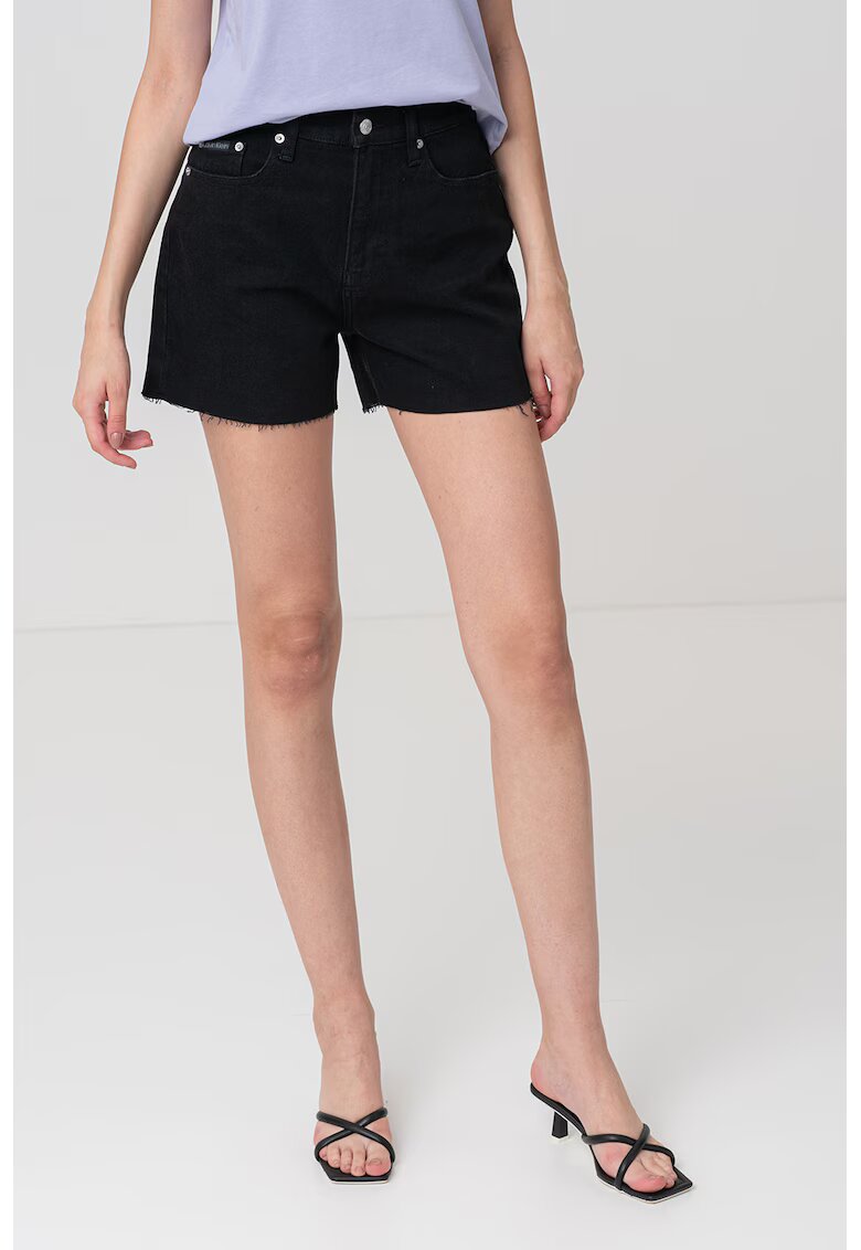 Calvin Klein Jeans Blugi scurti cu talie inalta - Negru