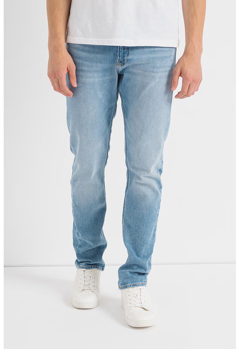 Calvin Klein Jeans Blugi slim fit cu aspect decolorat - Albastru deschis