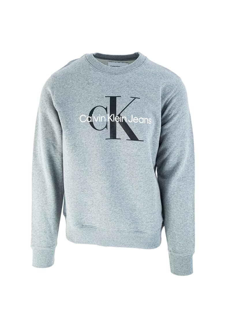 Calvin Klein Jeans Bluza barbati logo din bumbac Regular Fit grey - Gri