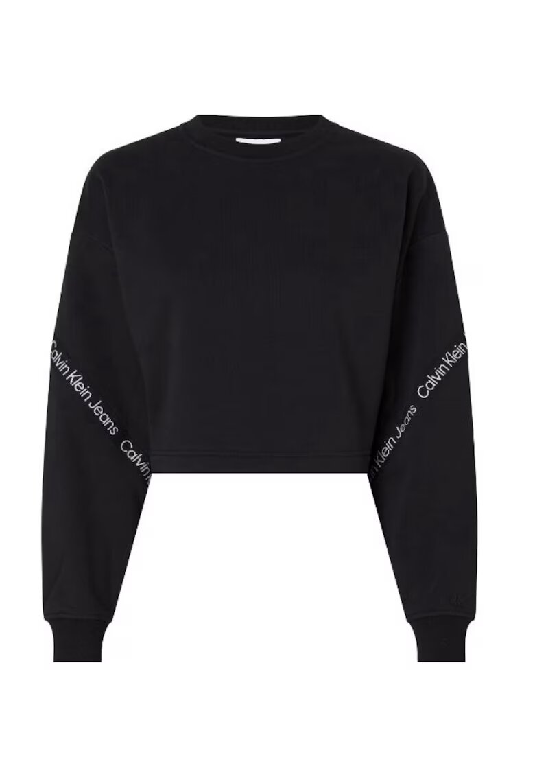 Calvin Klein Jeans Bluza crop - Fit - Bumbac - Negru - Negru