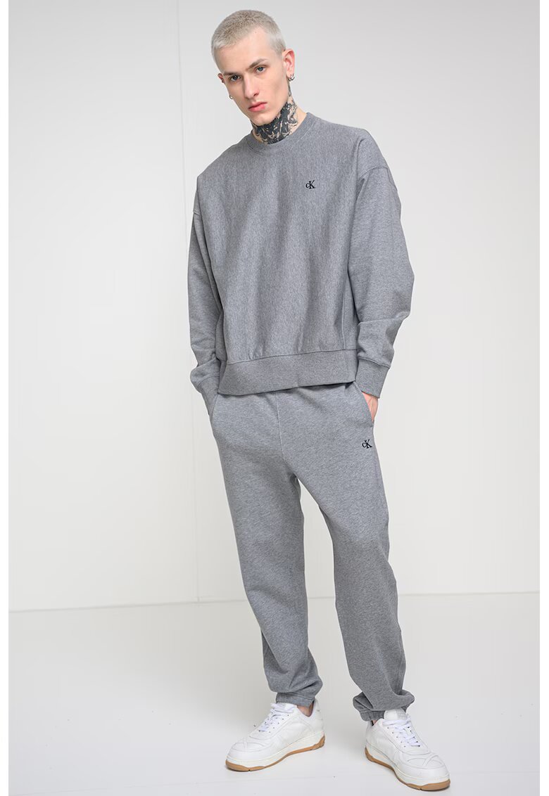 Calvin Klein Jeans Bluza de trening din amestec de bumbac - Gri inchis melange