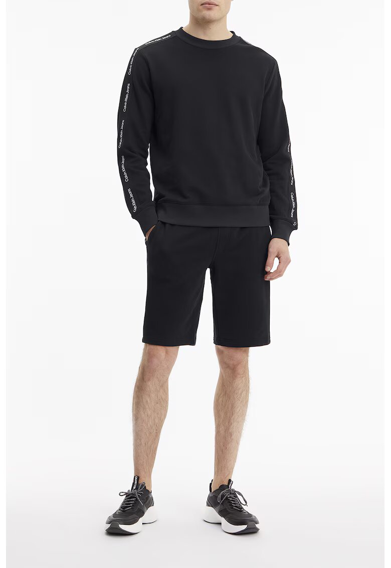 Calvin Klein Jeans Bluza sport cu decolteu la baza gatului si benzi logo contrastante - Negru -
