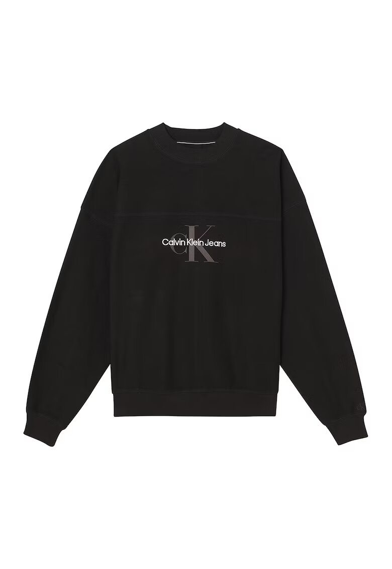 Calvin Klein Jeans Bluza sport supradimensionata cu maneci cazute - Negru
