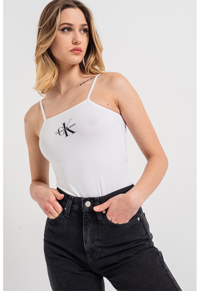 Calvin Klein Jeans Body tanga de bumbac - Alb