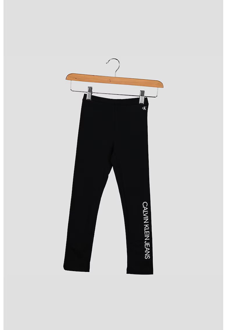 Calvin Klein Jeans CALVIN KLEIN - Colanti din amestec de bumbac organic cu logo - Negru