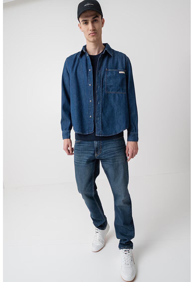 Calvin Klein Jeans Camasa din denim cu buzunar pe piept
