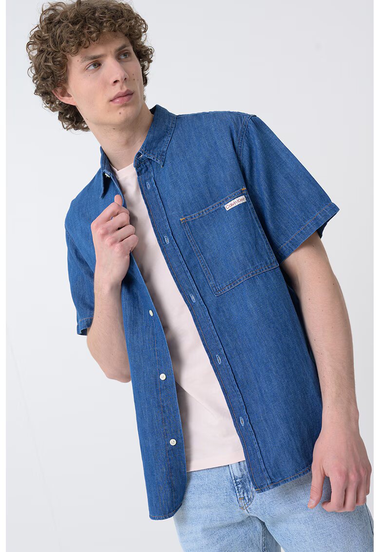 Calvin Klein Jeans Camasa din denim cu maneci scurte
