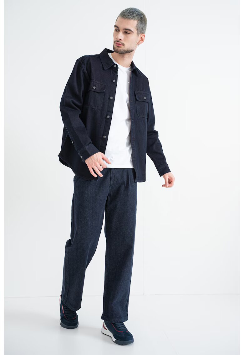 Calvin Klein Jeans Camasa regular fit cu buzunare pe piept - Albastru ultramarin