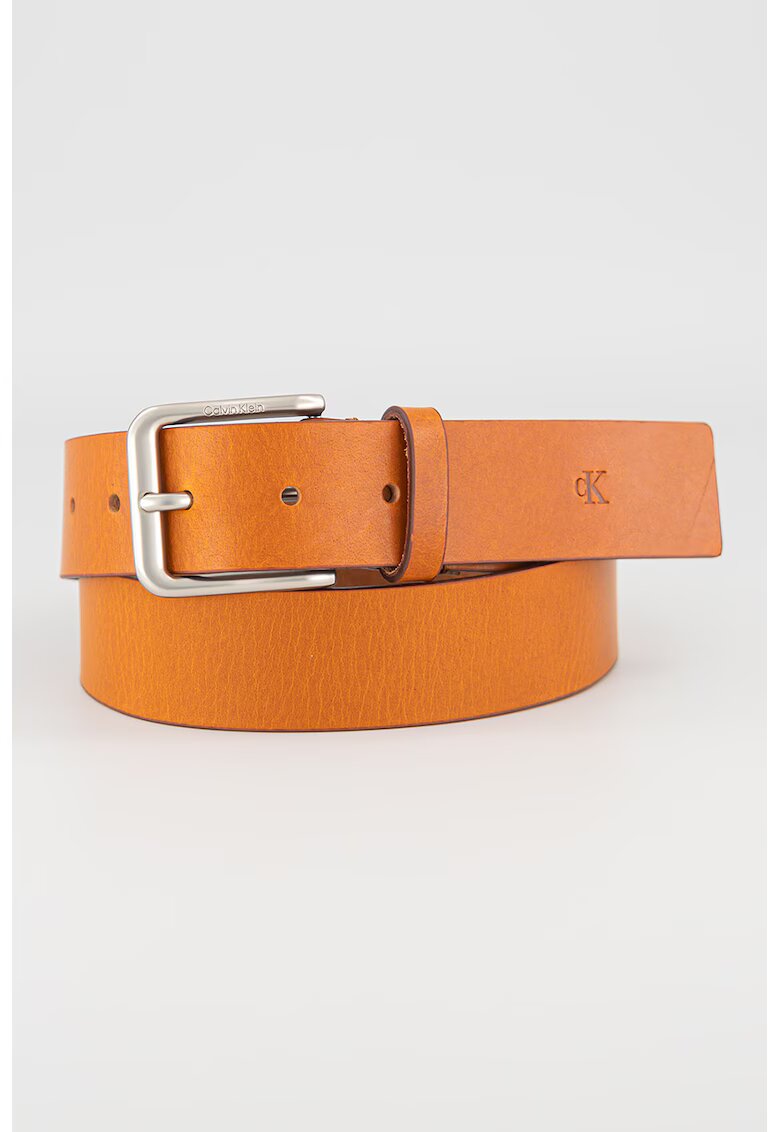 Calvin Klein Jeans Curea de piele cu catarama metalica - Caramel