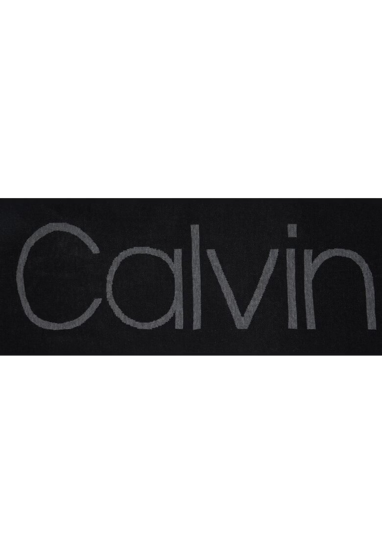 Calvin Klein Jeans Fular din amestec de lana cu imprimeu logo