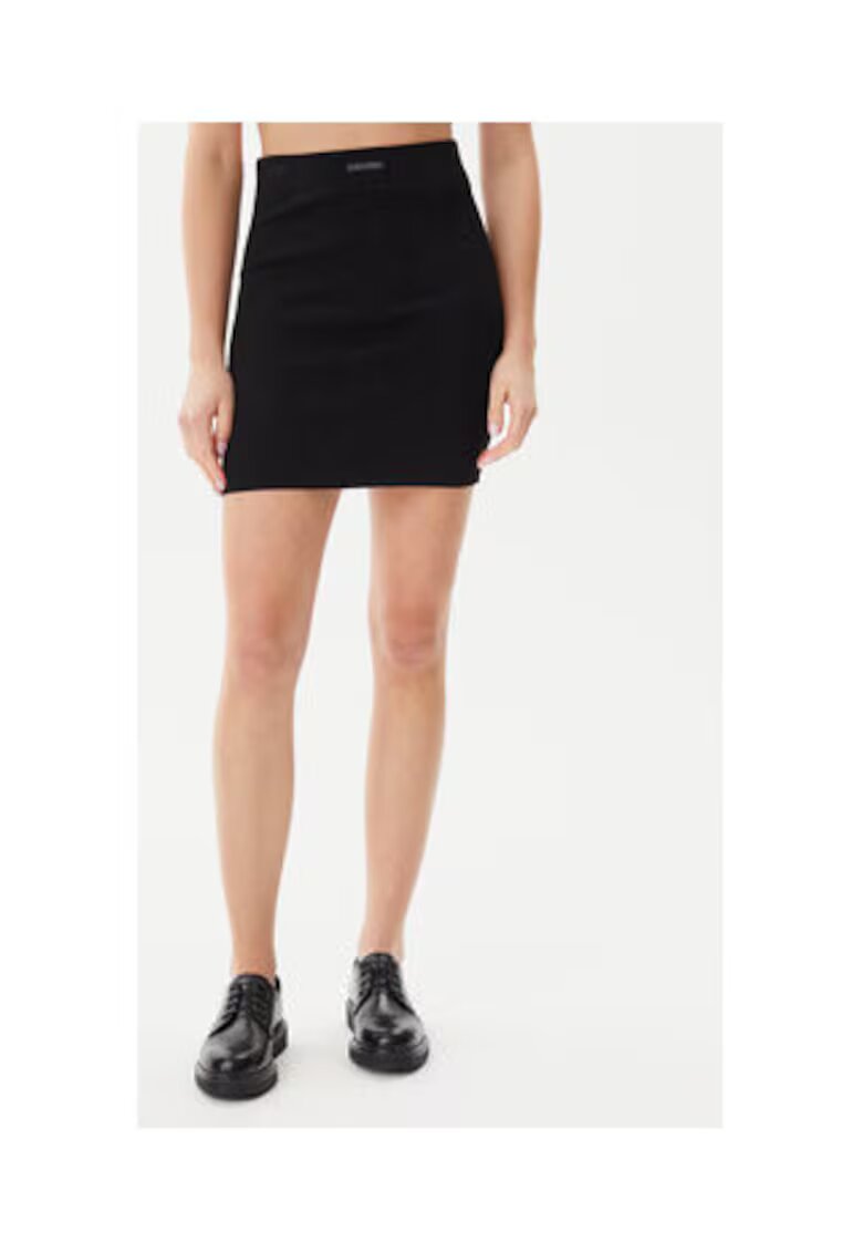 Calvin Klein Jeans Fusta creion - negru - viscoza/poliamida/elastan -