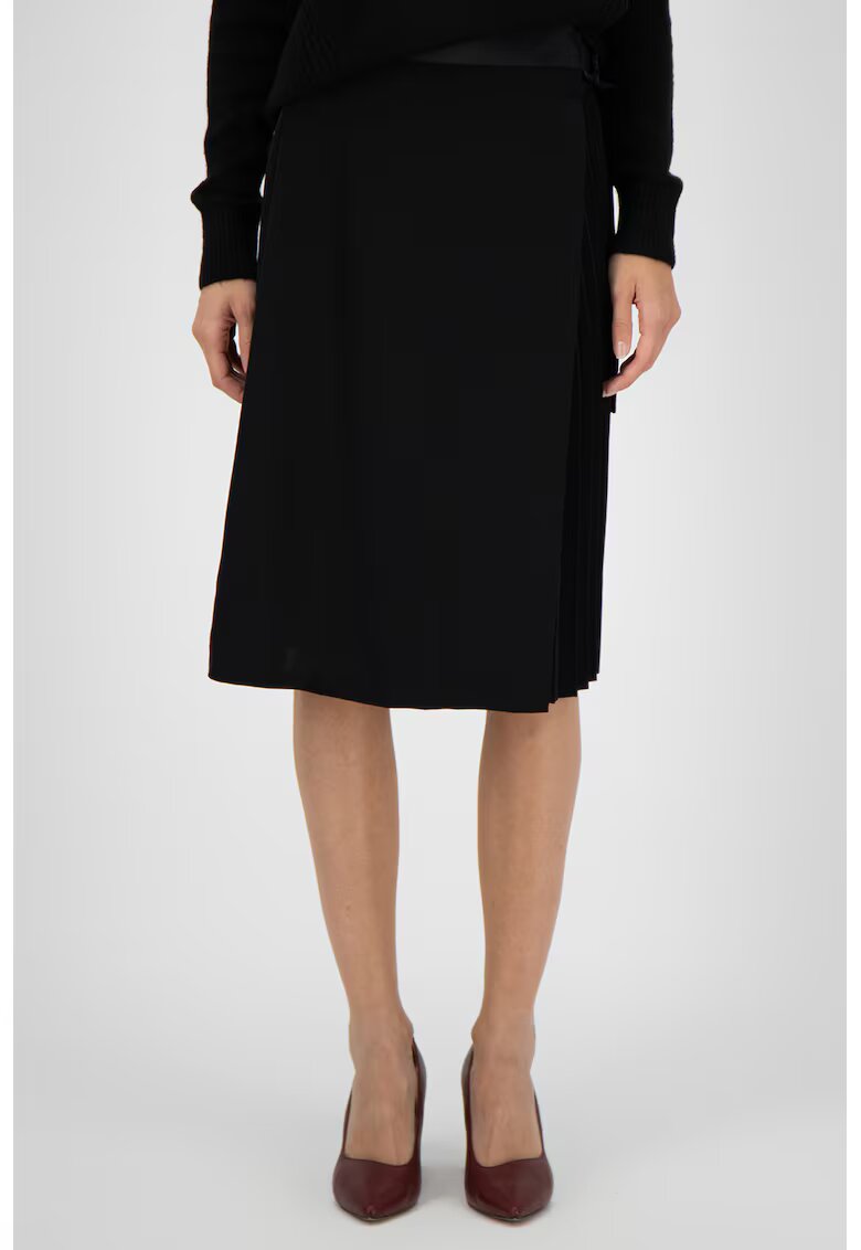 Calvin Klein Jeans Fusta midi cu croiala petrecuta - Negru