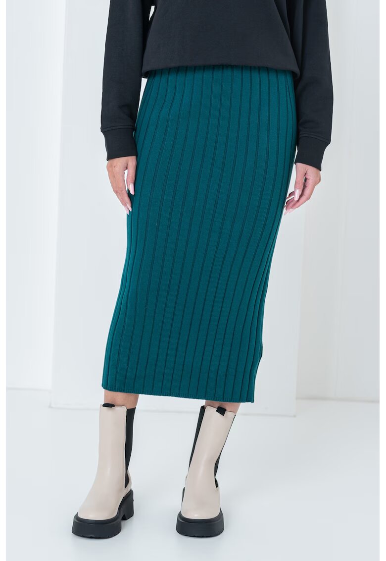 Calvin Klein Jeans Fusta midi tricotata - Verde inchis