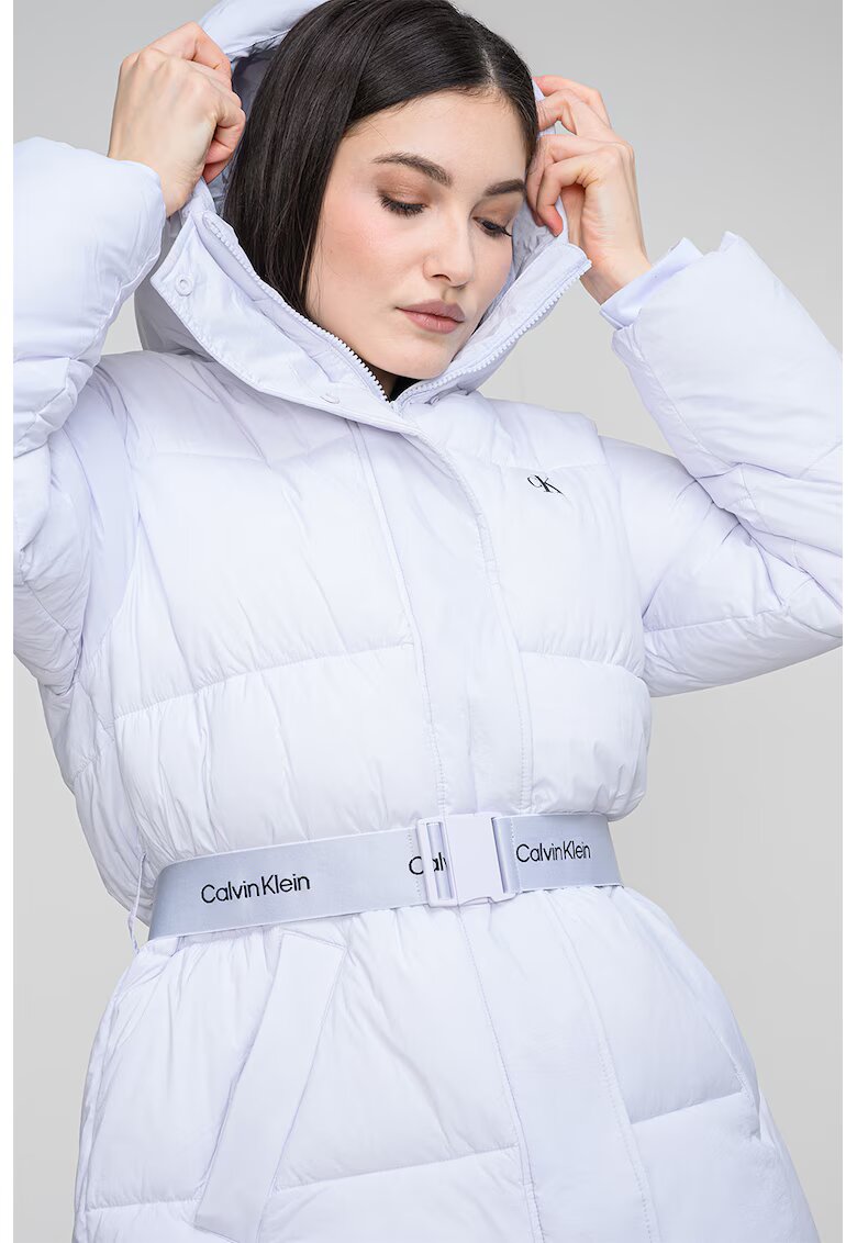 Calvin Klein Jeans Geaca cu o curea cu logo - Lila