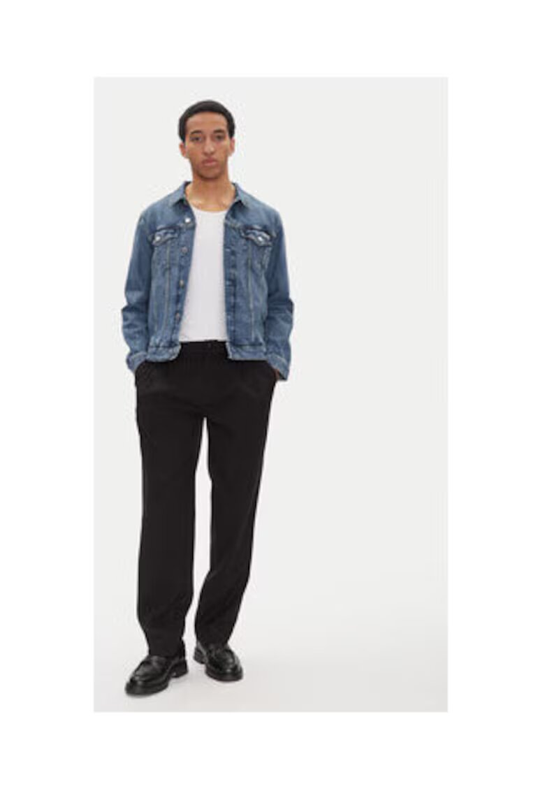Calvin Klein Jeans Geaca de blugi barbati - albastru - 79% bumbac - 20% bumbac reciclat - 1% elastan -