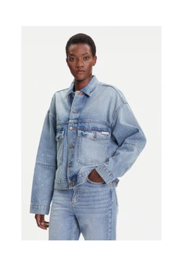 Calvin Klein Jeans Geaca denim dama - albastru - bumbac -