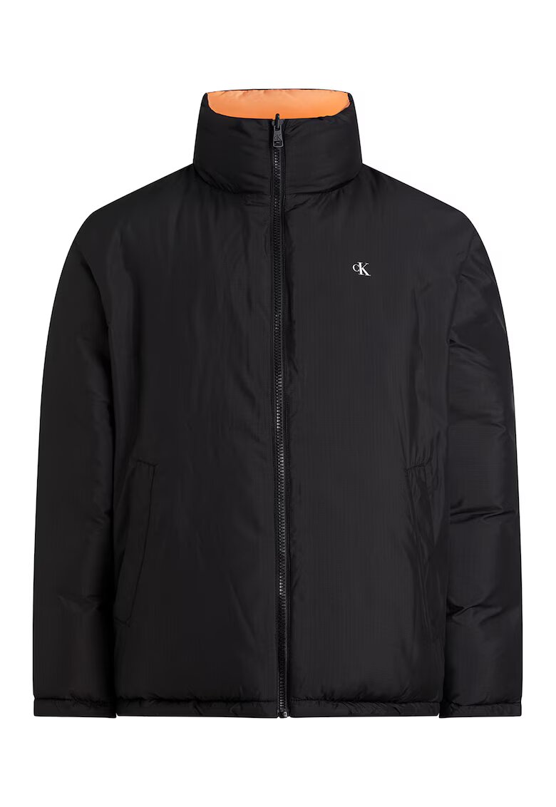 Calvin Klein Jeans Geaca supradimensionata si reversibila cu vatelina - Negru/Portocaliu pal