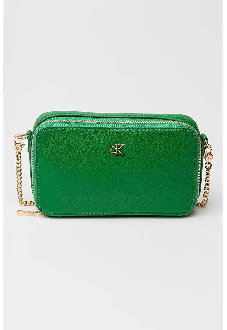 Calvin Klein Jeans Geanta crossbody de piele ecologica cu logo metalic - Verde
