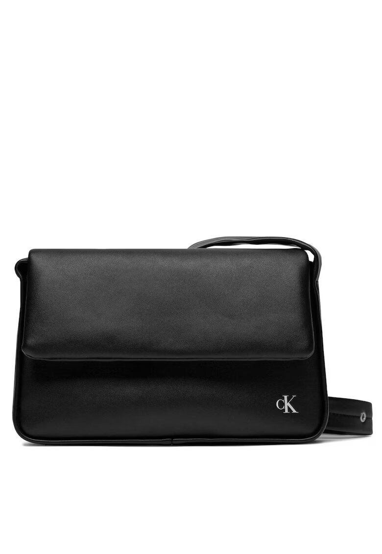 Calvin Klein Jeans Geanta dama Block Flap Shoulderbag25 Pu K60K611467 Negru 25 x 16 x 7 cm