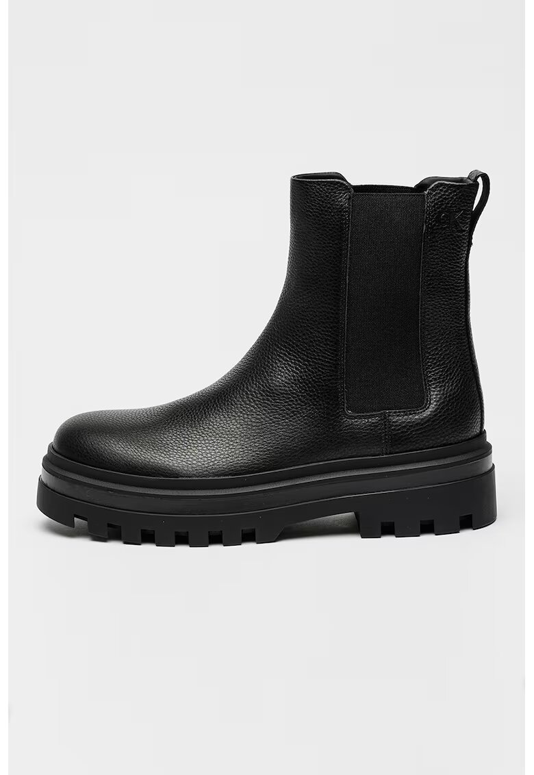 Calvin Klein Jeans Ghete Chelsea de piele - Negru