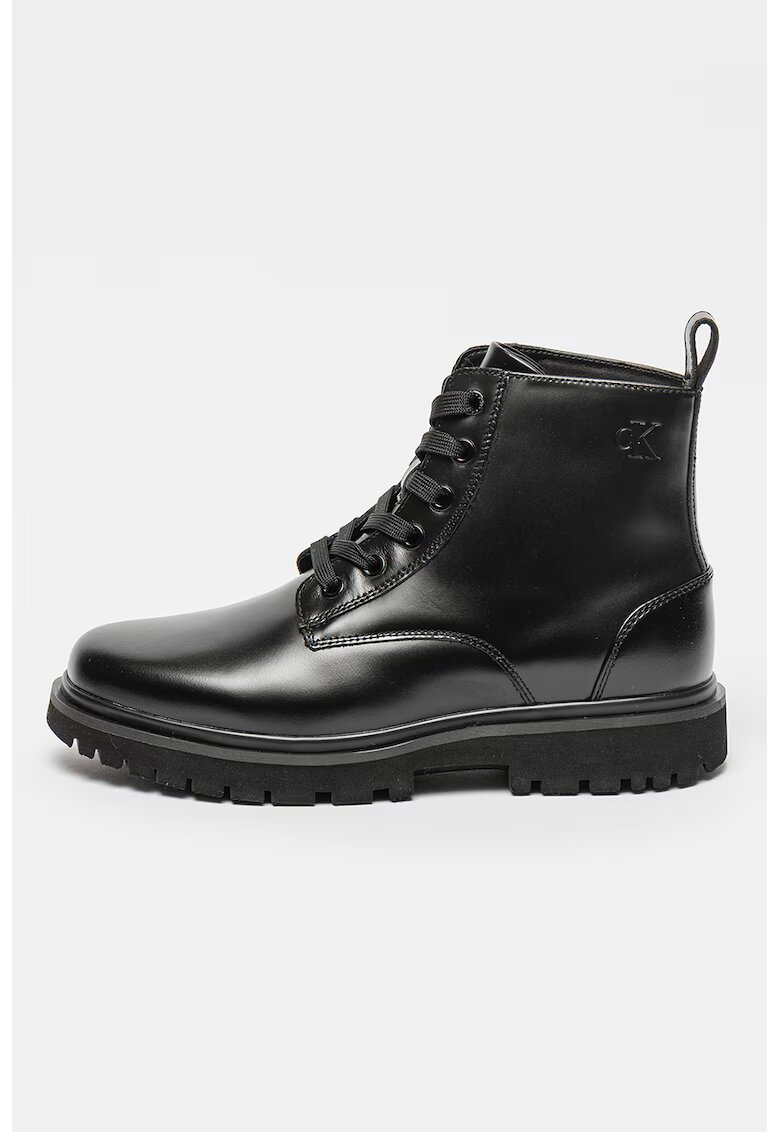 Calvin Klein Jeans Ghete cu segmente de piele - Negru