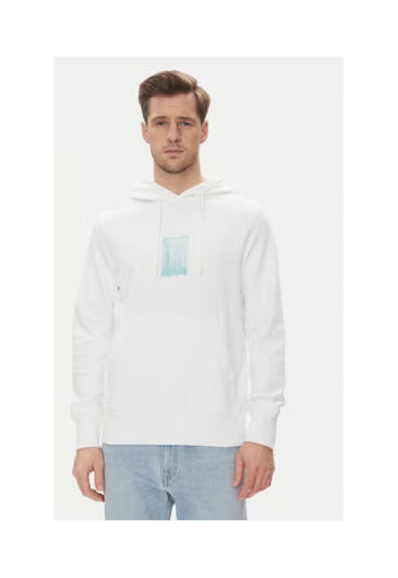 Calvin Klein Jeans Hanorac barbati - bumbac - alb -