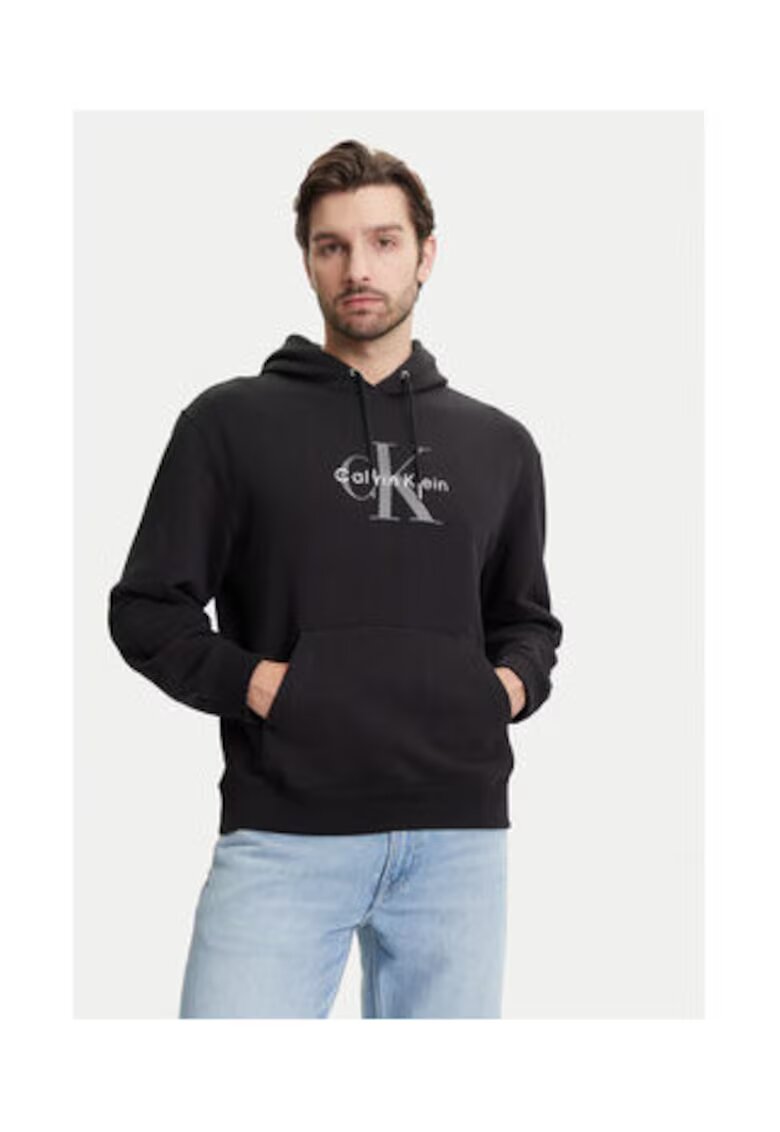 Calvin Klein Jeans Hanorac barbati - negru - bumbac/poliester reciclat - Negru