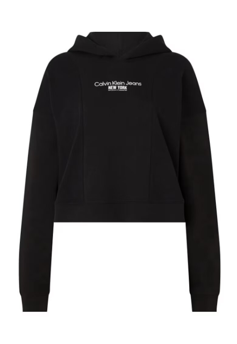 Calvin Klein Jeans Hanorac Bumbac - Negru - Negru