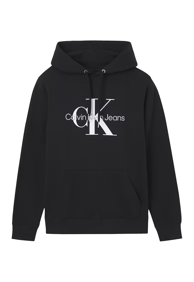 Calvin Klein Jeans Hanorac de bumbac cu logo - Alb/Negru
