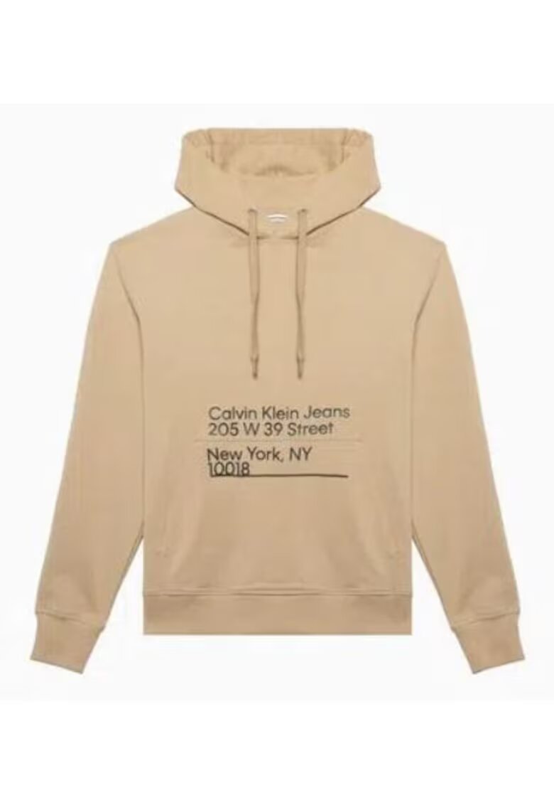 Calvin Klein Jeans Hanorac regular fit cu logo - Bej