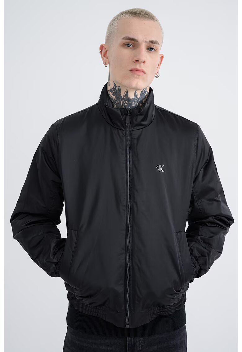 Calvin Klein Jeans Jacheta cu fermoar si buzunare - Negru