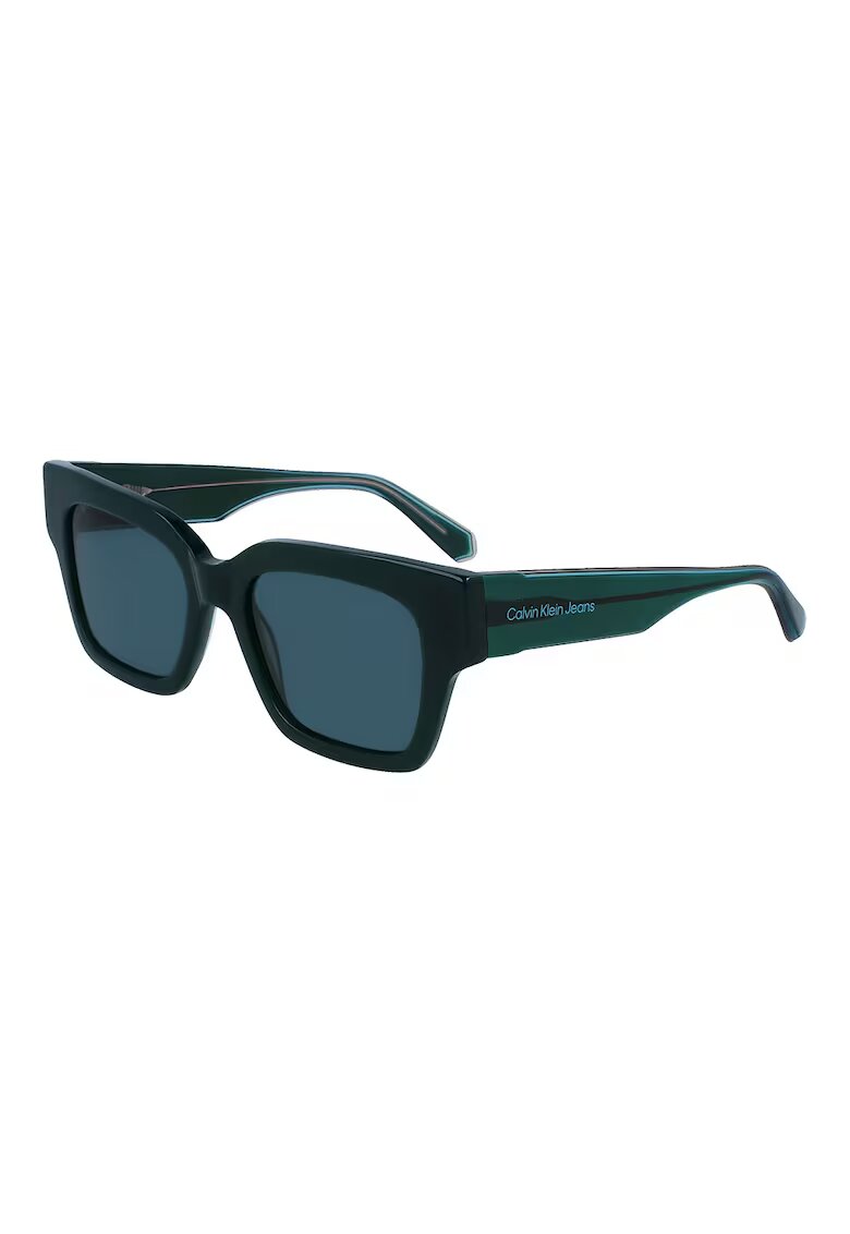 Calvin Klein Jeans Ochelari de soare dreptunghiulari unisex cu logo - Albastru petrol