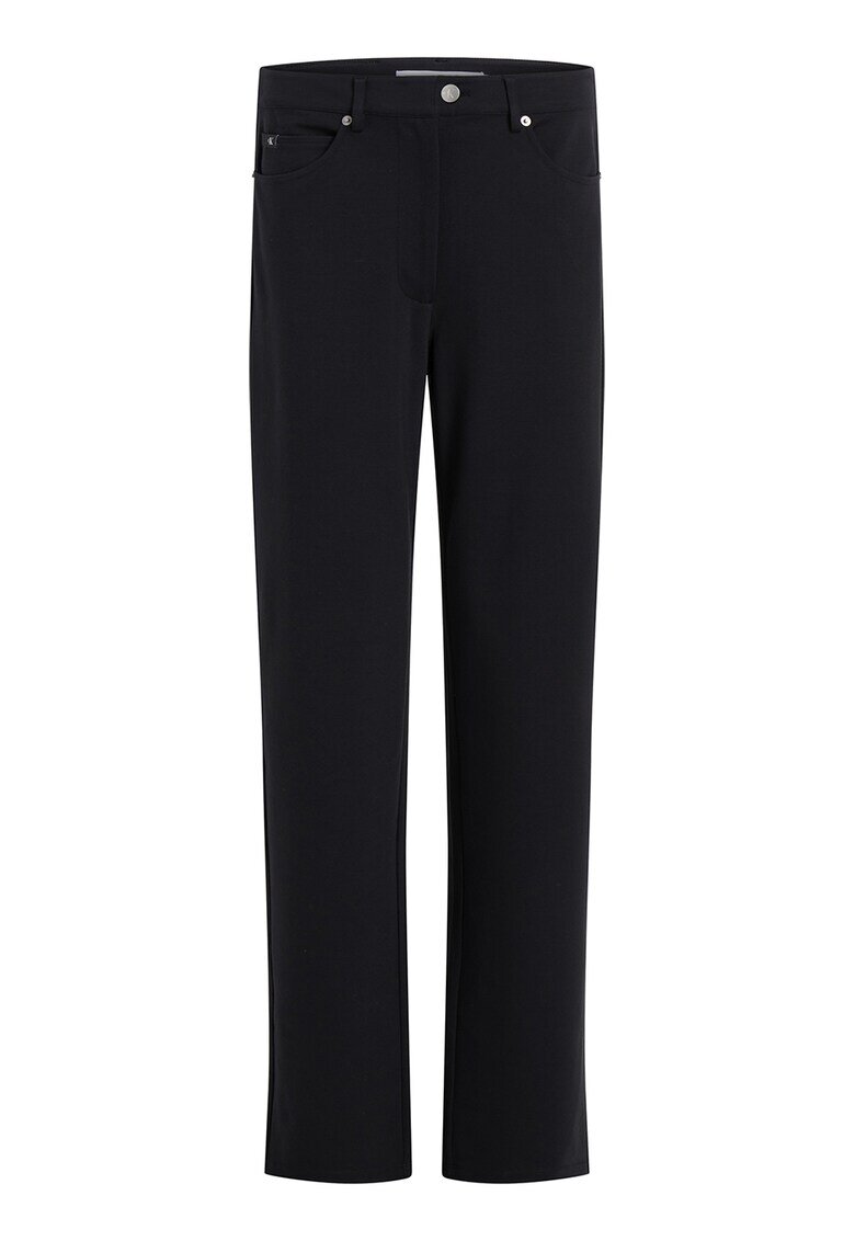 Calvin Klein Jeans Pantaloni drepti cu talie medie - Negru