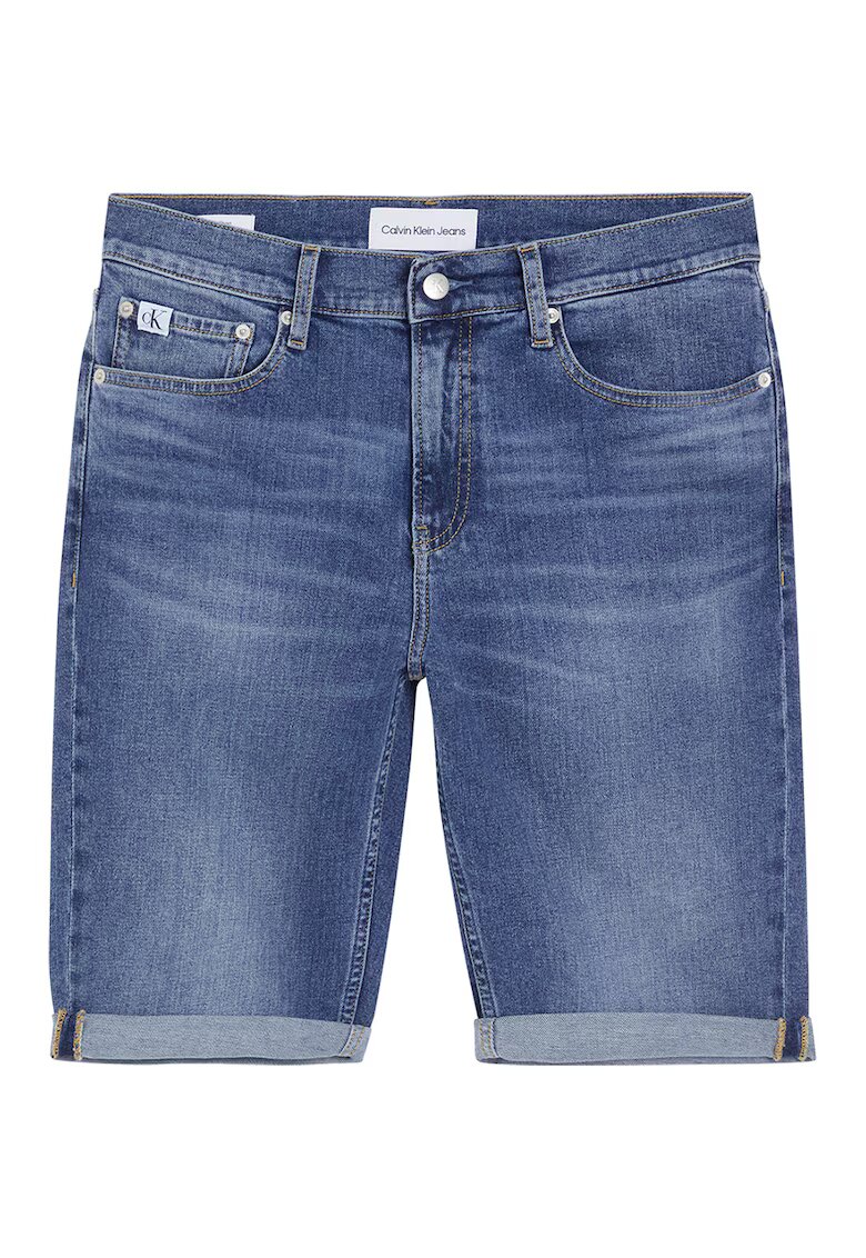 Calvin Klein Jeans Pantaloni scurti din denim cu aspect decolorat - Albastru pastel