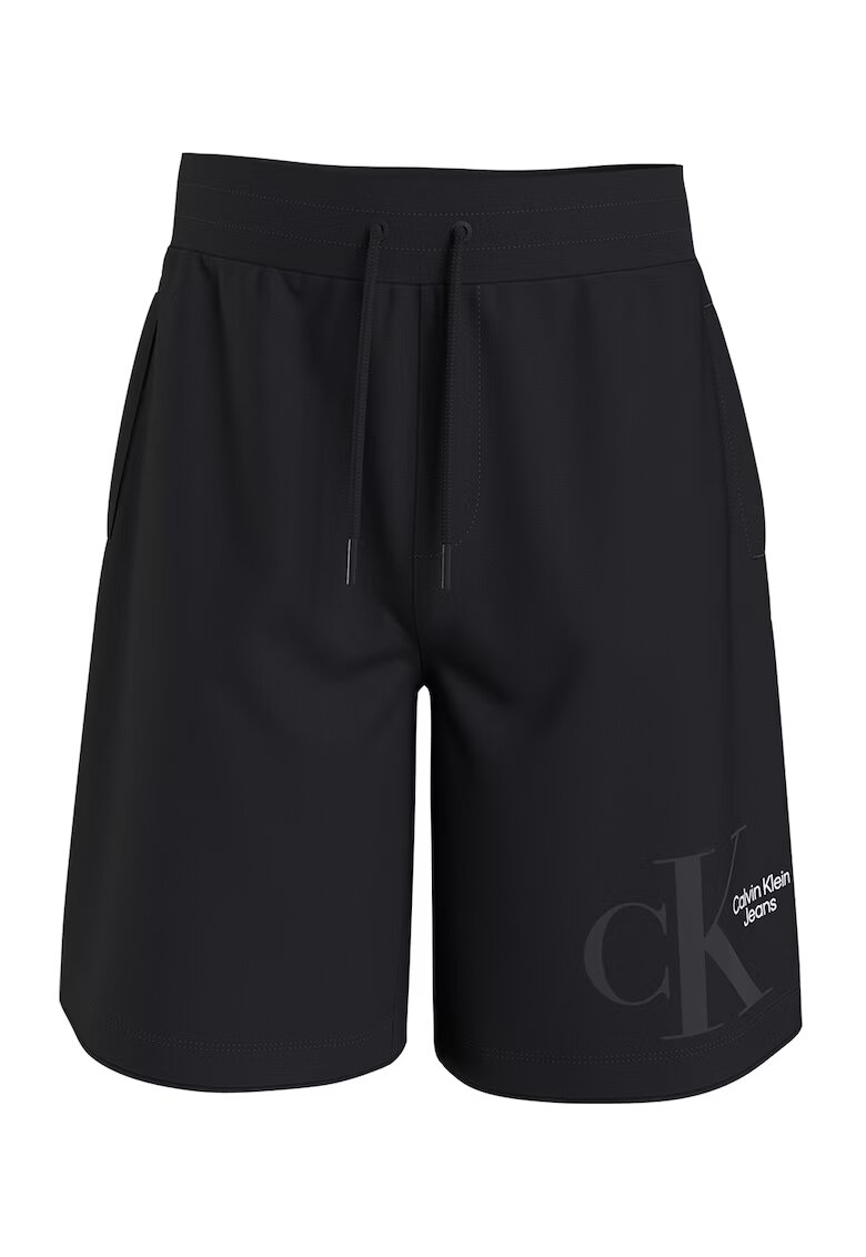 Calvin Klein Jeans Pantaloni scurti lejeri cu imprimeu logo - Negru