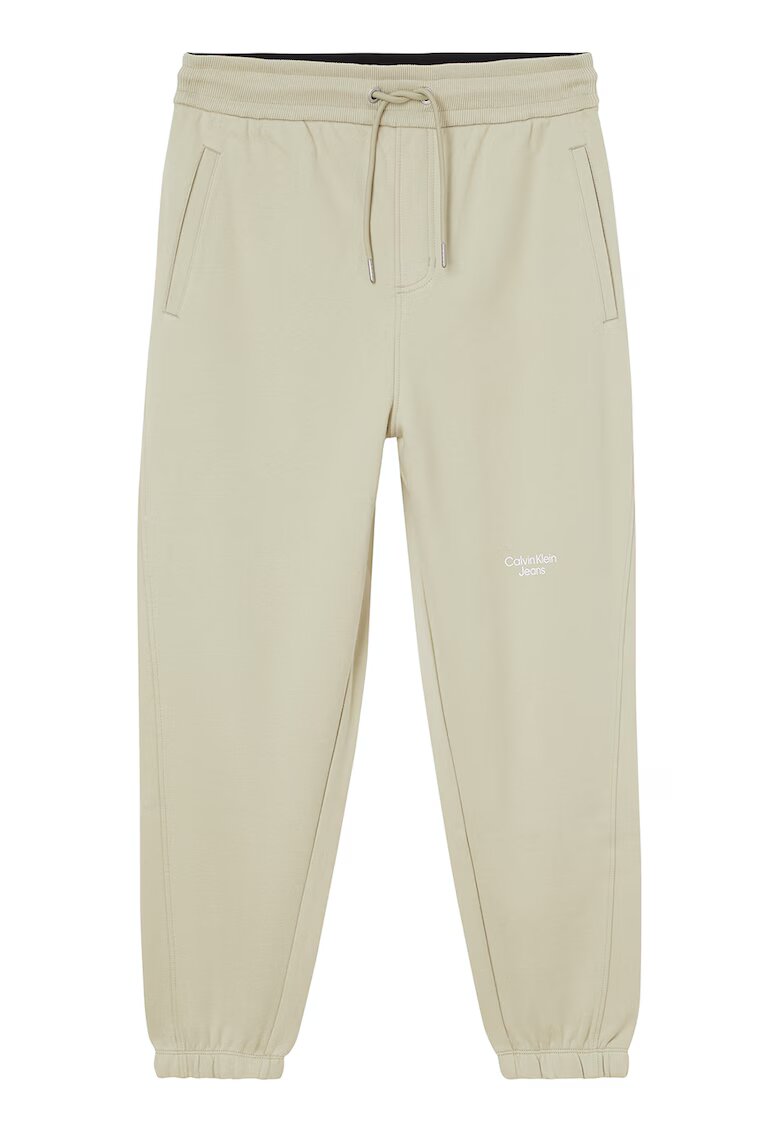 Calvin Klein Jeans Pantaloni sport de bumbac cu buzunare laterale - Maro nisip