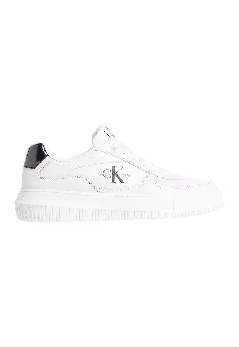 Calvin Klein Jeans Pantofi sport cu detalii de piele - Negru/Alb murdar