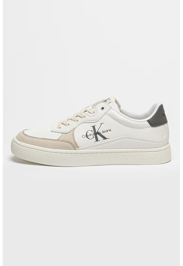 Calvin Klein Jeans Pantofi sport cu detalii din piele - Gri deschis/Alb optic