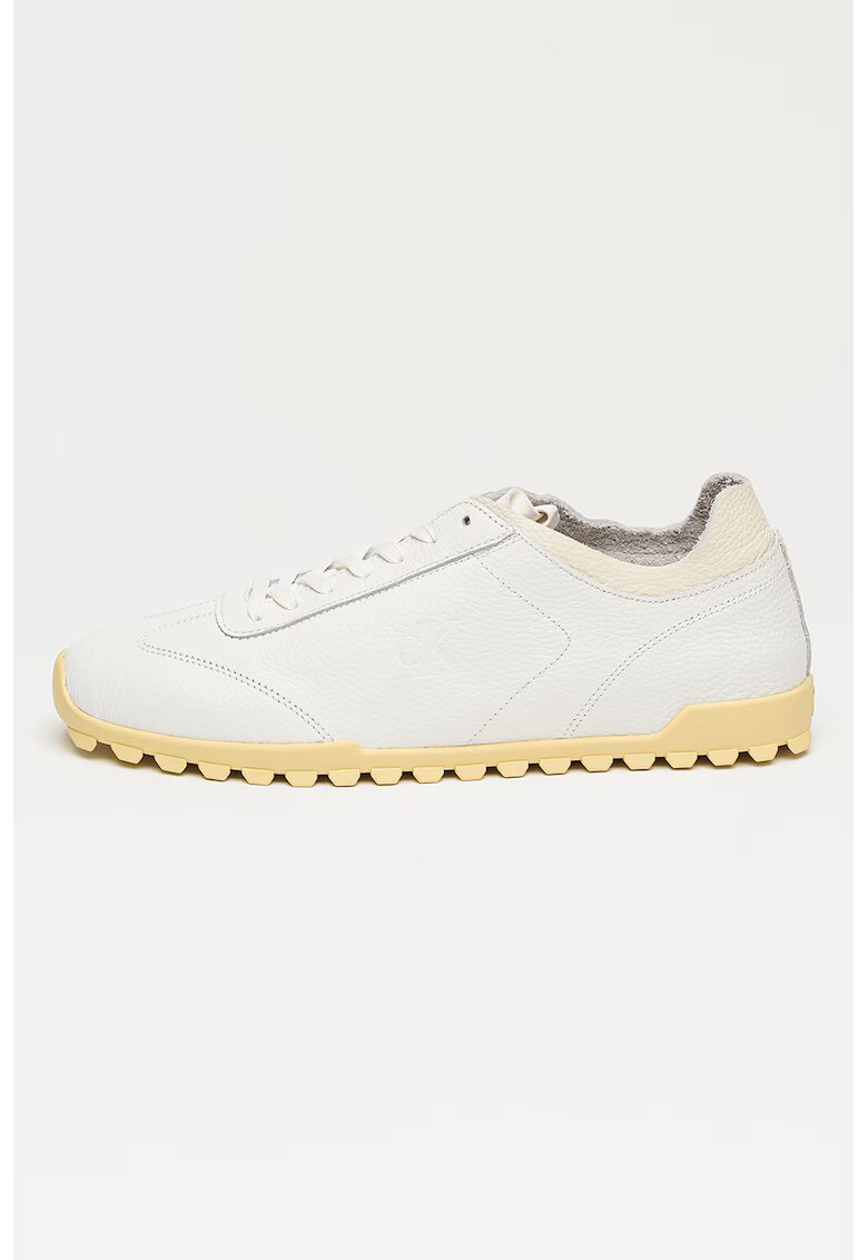 Calvin Klein Jeans Pantofi sport cu garnituri din piele Runner - Alb