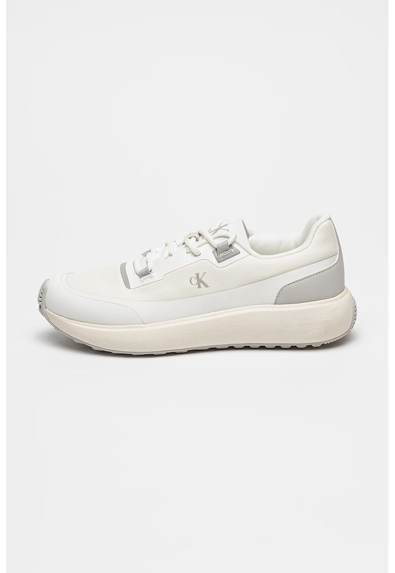 Calvin Klein Jeans Pantofi sport cu garnituri din plasa Athleisure Runner - Alb/Bej deschis